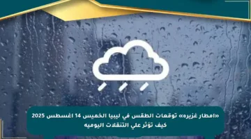 «أمطار غزيرة» توقعات الطقس في ليبيا الخميس 14 أغسطس 2025 كيف تؤثر على التنقلات اليومية